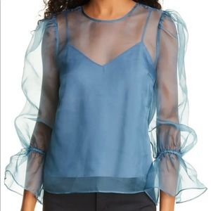 NWT Cinq a Sept ‘Mae’ sheer organza top